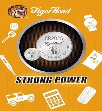 bateria tipo bot&atilde;o - cabe&ccedil;a de tigre